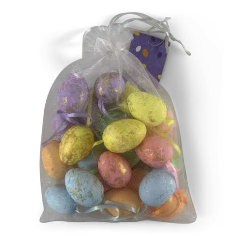 Påskeegg 24-pk 2,5×4 cm i nett assorterte farger